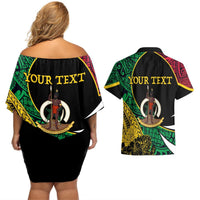 Vanuatu Independence Day Yumi 44 Couples Matching Off Shoulder Short Dress and Hawaiian Shirt LT7 - Polynesian Pride
