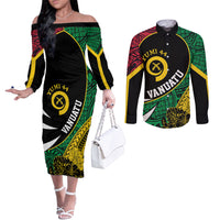 Vanuatu Independence Day Yumi 44 Couples Matching Off The Shoulder Long Sleeve Dress and Long Sleeve Button Shirt