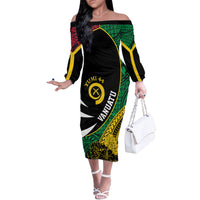 Vanuatu Independence Day Yumi 44 Off The Shoulder Long Sleeve Dress