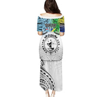 Malampa Fiji Day Family Matching Puletasi and Hawaiian Shirt Gradient Style