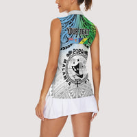 Malampa Fiji Day Women Sleeveless Polo Shirt Gradient Style