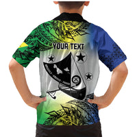 Malampa Day Family Matching Mermaid Dress and Hawaiian Shirt Emblem Gradient Style