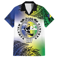 Malampa Day Family Matching Short Sleeve Bodycon Dress and Hawaiian Shirt Emblem Gradient Style LT7 Dad's Shirt - Short Sleeve Colorful - Polynesian Pride