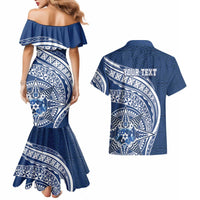 Tonga Queen Salote College Personalized Couples Matching Mermaid Dress and Hawaiian Shirt Ngatu Tokelaufeletoa Motifs