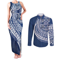 Tonga Queen Salote College Personalized Couples Matching Tank Maxi Dress and Long Sleeve Button Shirt Ngatu Tokelaufeletoa Motifs