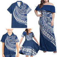 Tonga Queen Salote College Personalized Family Matching Off Shoulder Maxi Dress and Hawaiian Shirt Ngatu Tokelaufeletoa Motifs
