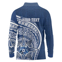 Tonga Queen Salote College Personalized Long Sleeve Polo Shirt Ngatu Tokelaufeletoa Motifs