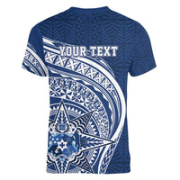 Tonga Queen Salote College Personalized Women V-Neck T-Shirt Ngatu Tokelaufeletoa Motifs