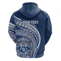 Tonga Queen Salote College Personalized Zip Hoodie Ngatu Tokelaufeletoa Motifs