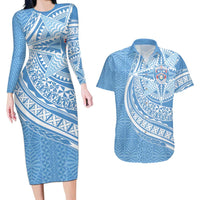 Tonga Apifo'ou Kolisi Personalized Couples Matching Long Sleeve Bodycon Dress and Hawaiian Shirt Ngatu Tokelaufeletoa Motifs