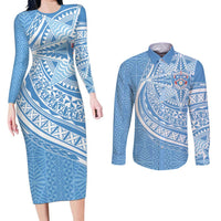 Tonga Apifo'ou Kolisi Personalized Couples Matching Long Sleeve Bodycon Dress and Long Sleeve Button Shirt Ngatu Tokelaufeletoa Motifs