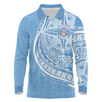 Tonga Apifo'ou Kolisi Personalized Long Sleeve Polo Shirt Ngatu Tokelaufeletoa Motifs