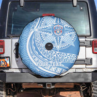 Tonga Apifo'ou Kolisi Personalized Spare Tire Cover Ngatu Tokelaufeletoa Motifs LT7 Light Blue - Polynesian Pride