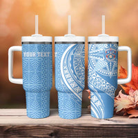 Tonga Apifo'ou Kolisi Personalized Tumbler With Handle Ngatu Tokelaufeletoa Motifs