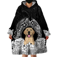 Personalised Dog Wearable Blanket Hoodie Golden Retriever With Polynesian Tapa Arch LT7 - Polynesian Pride
