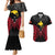 Personalised PNG Couples Matching Mermaid Dress And Hawaiian Shirt Papua Motuan Mirror Style LT7 Black - Polynesian Pride