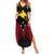 Personalised PNG Summer Maxi Dress Papua Motuan Mirror Style LT7 Women Black - Polynesian Pride