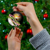Hawaii Mokihana Mix Pikake Leis Mahalo 'Olelo Ceramic Ornament Black