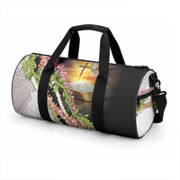 Hawaii Mokihana Mix Pikake Leis Mahalo 'Olelo Duffle Bag Black