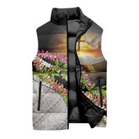 Hawaii Mokihana Mix Pikake Leis Mahalo 'Olelo Sleeveless Puffer Jacket Black