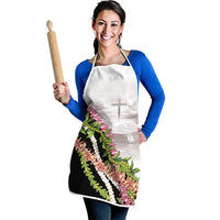Hawaii Mokihana Mix Pikake Leis Mahalo 'Olelo Apron White Tapa