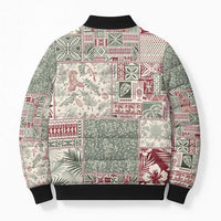 Aloha Hawaii Pastel Christmas Patchwork Bomber Puffer Jacket Classic Style - Polynesian Pride