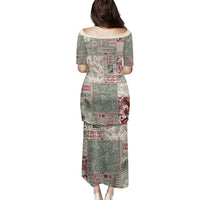 Aloha Hawaii Pastel Christmas Patchwork Family Matching Puletasi and Hawaiian Shirt Classic Style - Polynesian Pride