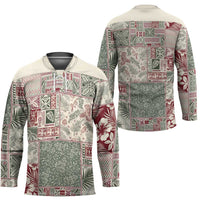 Aloha Hawaii Pastel Christmas Patchwork Hockey Jersey Classic Style - Polynesian Pride