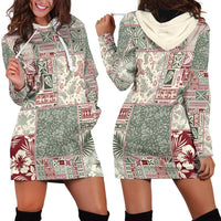 Aloha Hawaii Pastel Christmas Patchwork Hoodie Dress Classic Style - Polynesian Pride