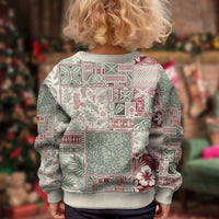 Aloha Hawaii Pastel Christmas Patchwork Kid Ugly Christmas Sweater Classic Style - Polynesian Pride