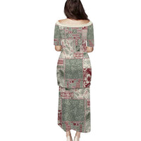 Aloha Hawaii Pastel Christmas Patchwork Puletasi Classic Style - Polynesian Pride