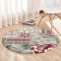 Aloha Hawaii Pastel Christmas Patchwork Round Carpet Classic Style - Polynesian Pride