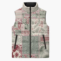 Aloha Hawaii Pastel Christmas Patchwork Sleeveless Puffer Jacket Classic Style - Polynesian Pride