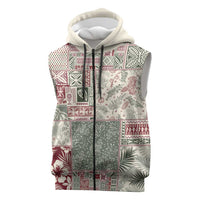 Aloha Hawaii Pastel Christmas Patchwork Sleeveless Zip Hoodie Classic Style LT7 Pastel Green - Polynesian Pride