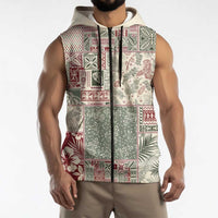 Aloha Hawaii Pastel Christmas Patchwork Sleeveless Zip Hoodie Classic Style LT7 - Polynesian Pride