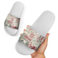 Aloha Hawaii Pastel Christmas Patchwork Slide Sandals Classic Style - Polynesian Pride