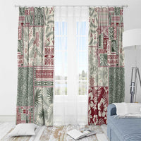 Aloha Hawaii Pastel Christmas Patchwork Window Curtain Classic Style - Polynesian Pride