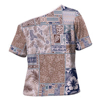 Aloha Hawaii Pastel Christmas Patchwork Cross Shoulder Shirt Rustic Style - Polynesian Pride