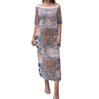 Aloha Hawaii Pastel Christmas Patchwork Family Matching Puletasi and Hawaiian Shirt Rustic Style - Polynesian Pride