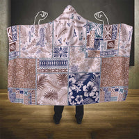 Aloha Hawaii Pastel Christmas Patchwork Hooded Blanket Rustic Style - Polynesian Pride