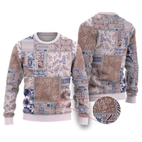 Aloha Hawaii Pastel Christmas Patchwork Ugly Christmas Sweater Rustic Style - Polynesian Pride