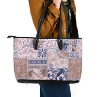 Aloha Hawaii Pastel Christmas Patchwork Leather Tote Bag Rustic Style - Polynesian Pride