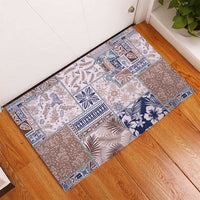 Aloha Hawaii Pastel Christmas Patchwork Rubber Doormat Rustic Style - Polynesian Pride