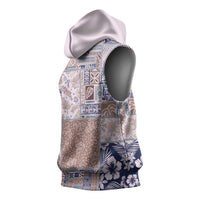 Aloha Hawaii Pastel Christmas Patchwork Sleeveless Hoodie Rustic Style - Polynesian Pride