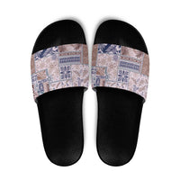 Aloha Hawaii Pastel Christmas Patchwork Slide Sandals Rustic Style - Polynesian Pride