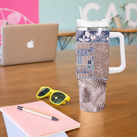 Aloha Hawaii Pastel Christmas Patchwork Tumbler With Handle Rustic Style - Polynesian Pride