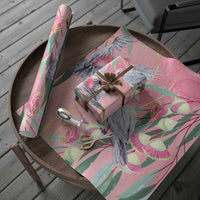 Australia Breast Cancer Awareness Wrapping Paper Pink Galah with Eucalyptus Flowers