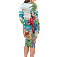 Aloha Hawaii Christmas Family Matching Long Sleeve Bodycon Dress and Hawaiian Shirt It's 5 o'clock Somewhere