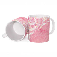 Breast Cancer Awareness Maori Aotearoa Ceramic Mug Manta Ray - Pink Glaze - Polynesian Pride