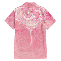 Breast Cancer Awareness Maori Aotearoa Family Matching Puletasi and Hawaiian Shirt Manta Ray - Pink Glaze - Polynesian Pride